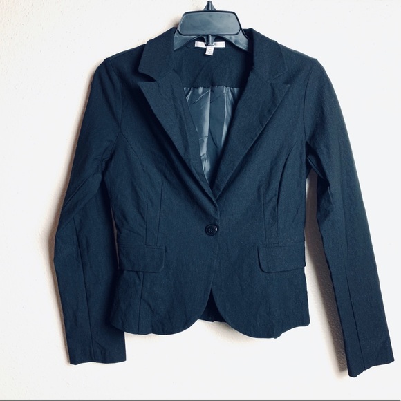 Papaya black stretch one-button Blazer Sz S/M juniors fitted business casual - Picture 3 of 16